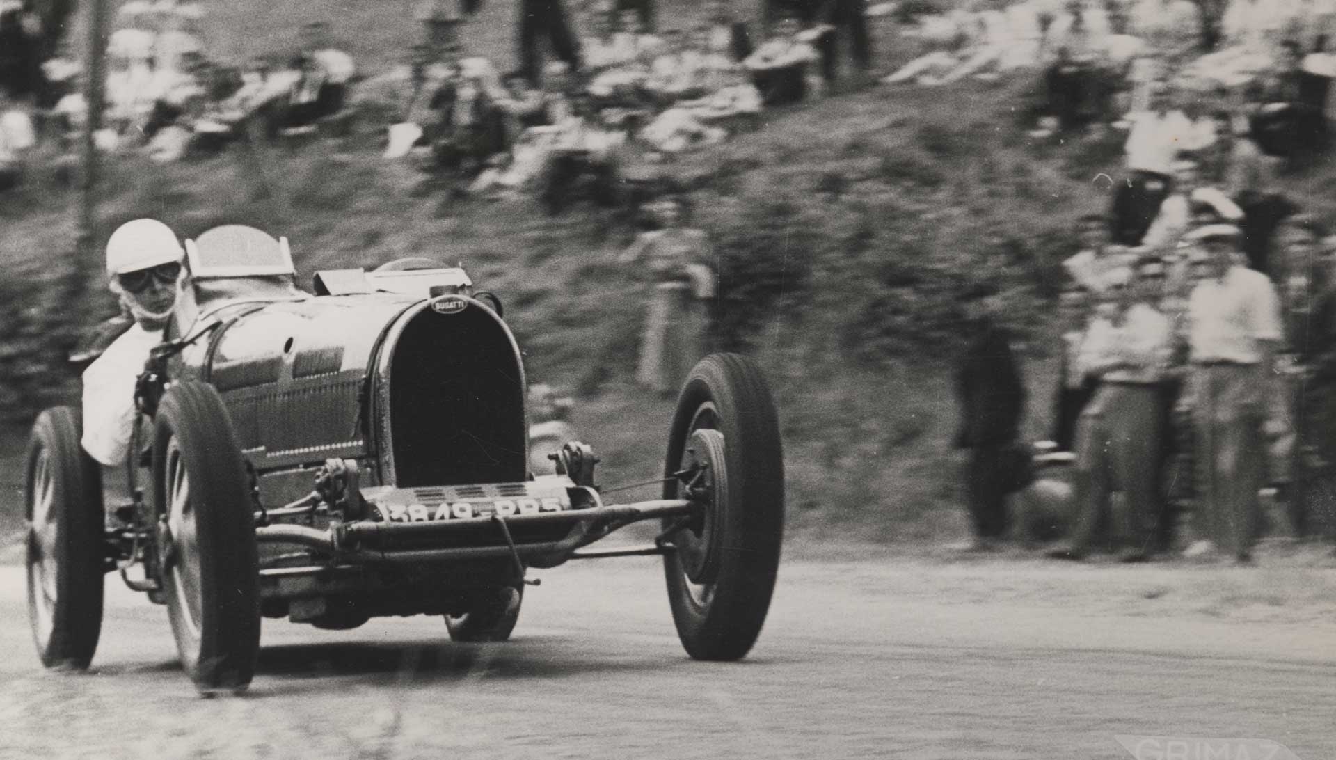 Fritz Schlumpf à la course de Côte du Grand Ballon 1951, sur sa Bugatti 35 B
