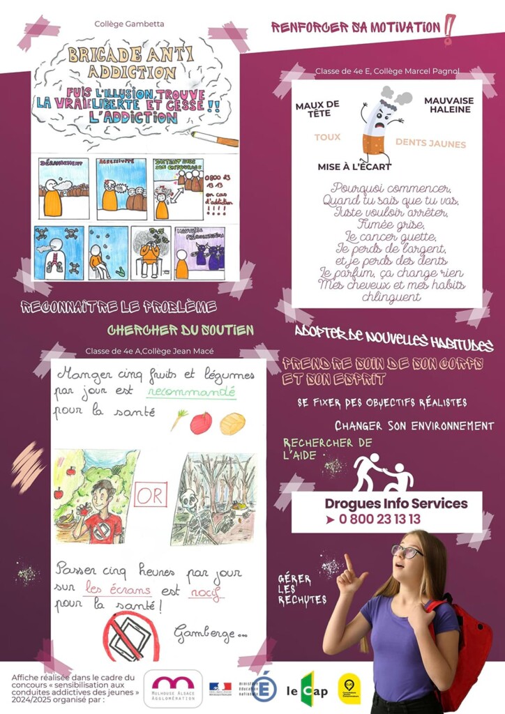 Affiche du concours visant à la sensibilisation aux conduites addictives des jeunes